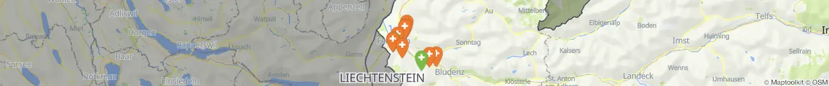 Map view for Pharmacies emergency services nearby Röns (Feldkirch, Vorarlberg)